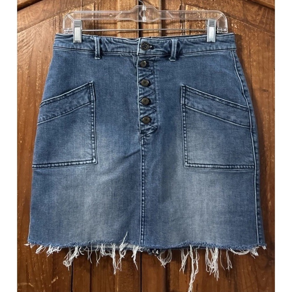 Women's Pilcro and the Letterpress Anthropologie Jean Skirt Sz 10